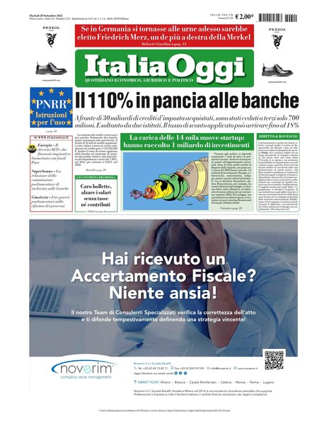 Italia oggi : quotidiano di economia finanza e politica